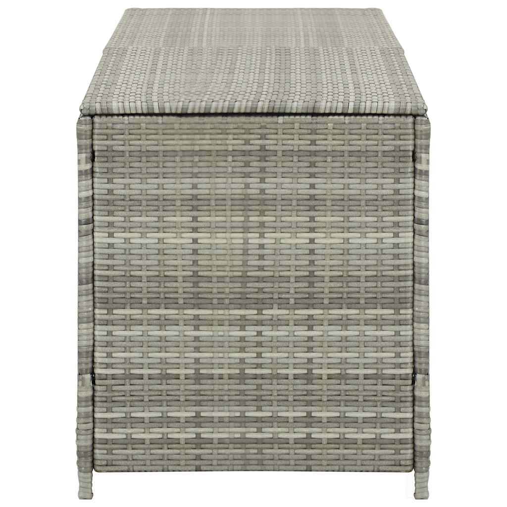 vidaXL Garden Storage Box Poly Rattan 200x50x60 cm Grey