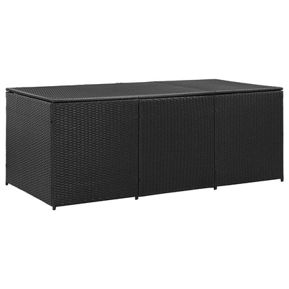 vidaXL Storage Chest | Black | Polyethylene Rattan | Large | Garden Storage Box