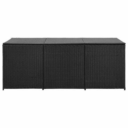vidaXL Storage Chest | Black | Polyethylene Rattan | Large | Garden Storage Box