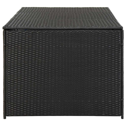 vidaXL Storage Chest | Black | Polyethylene Rattan | Large | Garden Storage Box