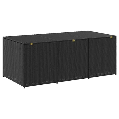 vidaXL Storage Chest | Black | Polyethylene Rattan | Large | Garden Storage Box