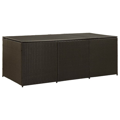 vidaXL Storage Chest | Brown | Poly Rattan | Large | Garden Storage Box