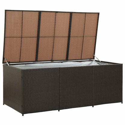 vidaXL Storage Chest | Brown | Poly Rattan | Large | Garden Storage Box