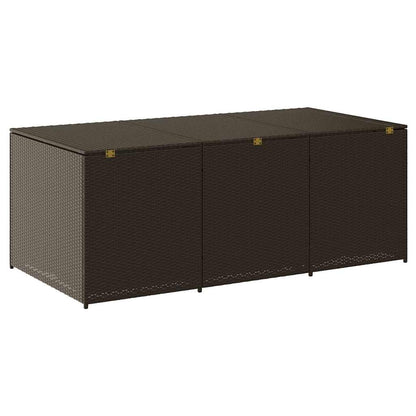 vidaXL Storage Chest | Brown | Poly Rattan | Large | Garden Storage Box