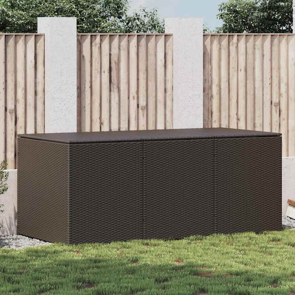 vidaXL Storage Chest | Brown | Poly Rattan | Large | Garden Storage Box