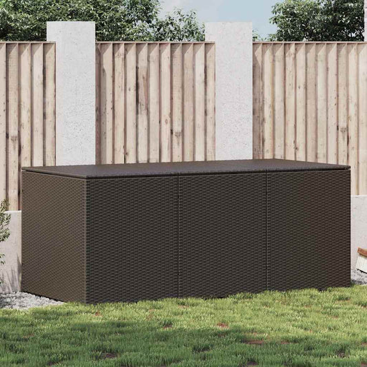 vidaXL Storage Chest | Brown | Poly Rattan | Large | Garden Storage Box