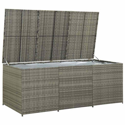 vidaXL Garden Storage Box Poly Rattan 180x90x70 cm Grey