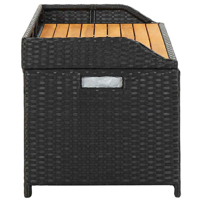 46480 vidaXL Garden Storage Bench 120 cm Poly Rattan Black