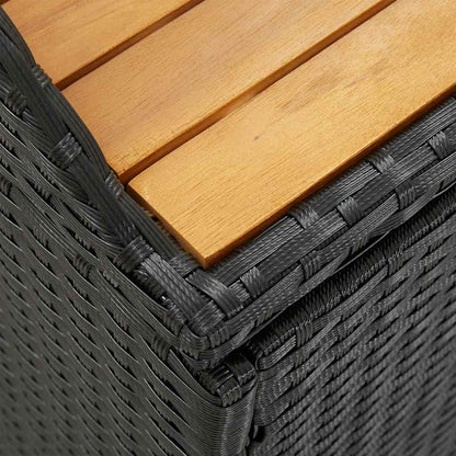 vidaXL Storage Bench | Black | Poly rattan | 120 cm | Storage Bench