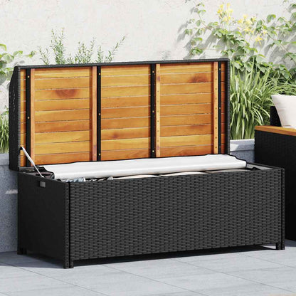 vidaXL Storage Bench | Black | Poly rattan | 120 cm | Storage Bench