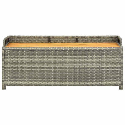 vidaXL Garden Storage Bench 120 cm Poly Rattan Grey
