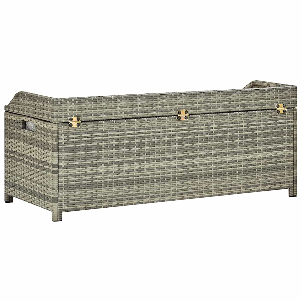 vidaXL Garden Storage Bench 120 cm Poly Rattan Grey