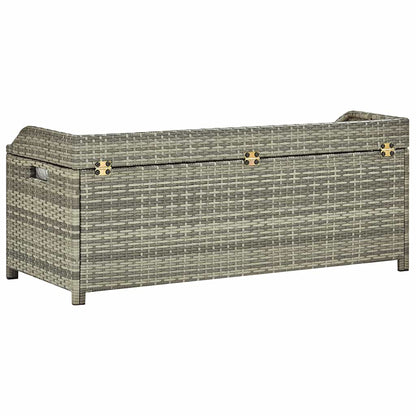vidaXL Garden Storage Bench 120 cm Poly Rattan Grey