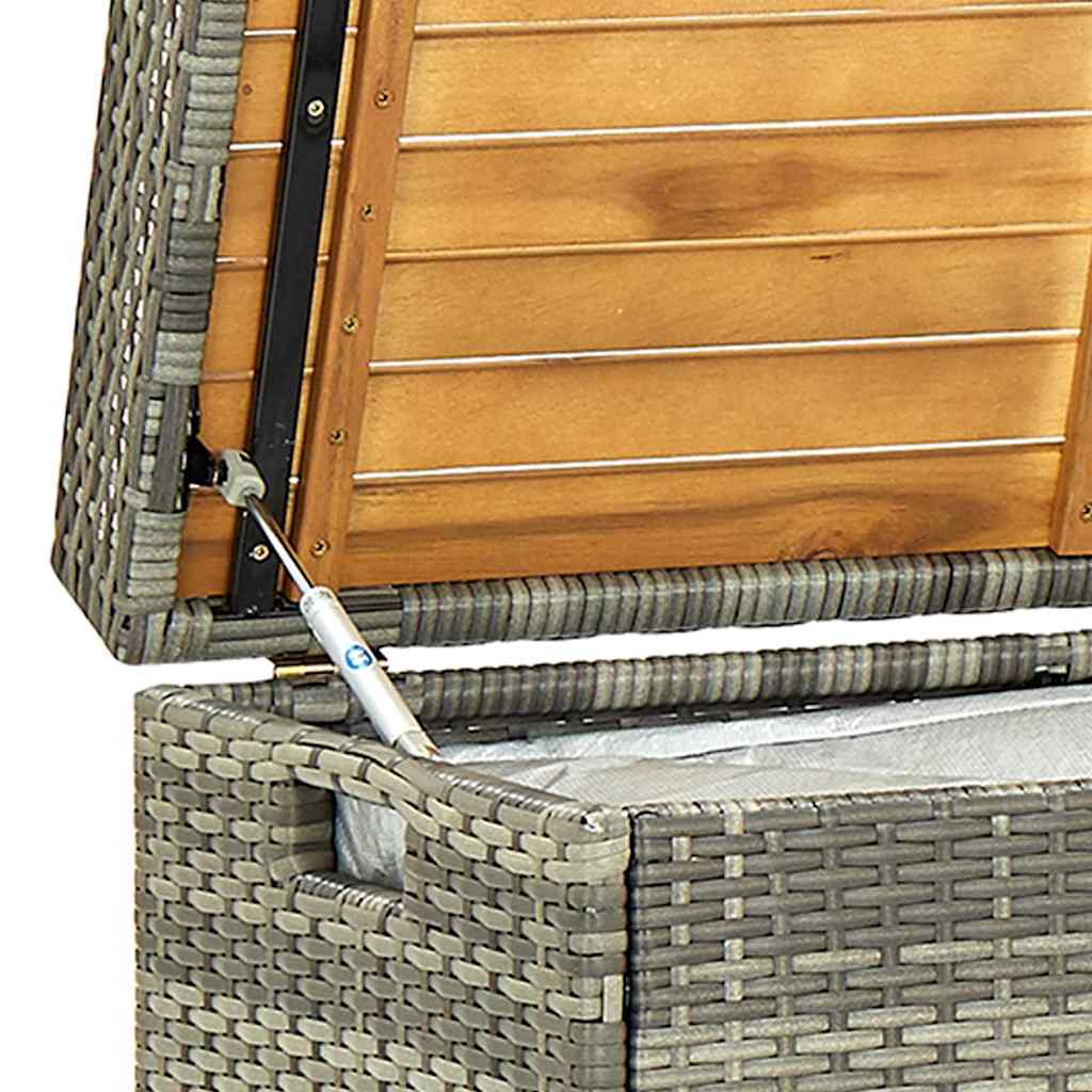 vidaXL Garden Storage Bench 120 cm Poly Rattan Grey
