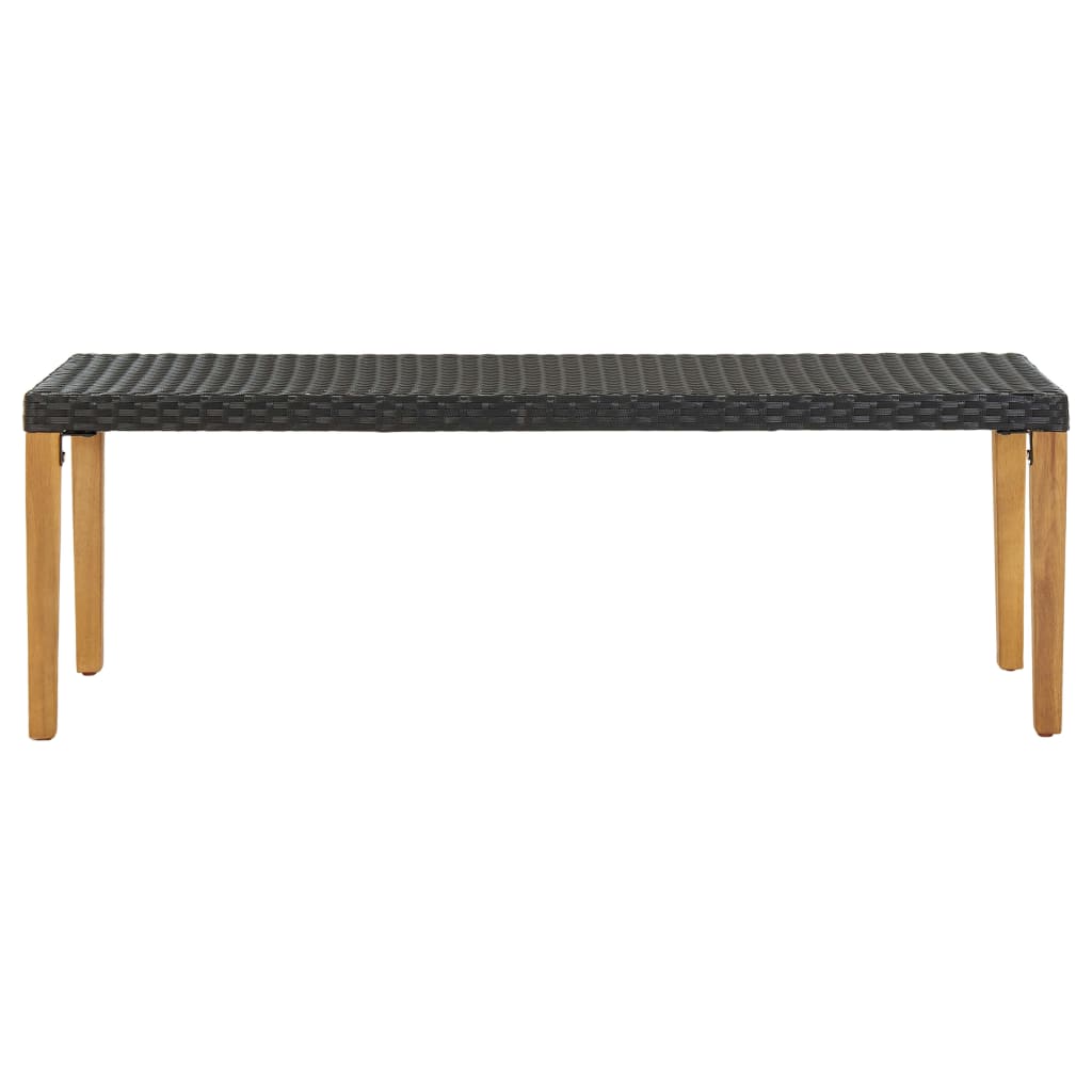 vidaXL Garden Bench 80 cm Poly Rattan Black