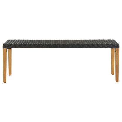 vidaXL Garden Bench 80 cm Poly Rattan Black