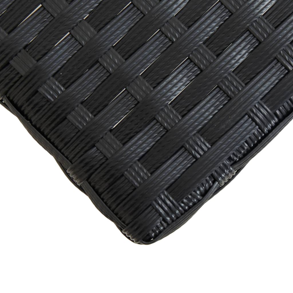 vidaXL Garden Bench 120 cm Black Poly Rattan and Solid Acacia Wood