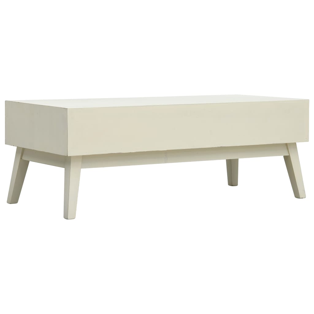 vidaXL Coffee Table with 2 Drawers Carving Grey 110x50x40 cm Wood
