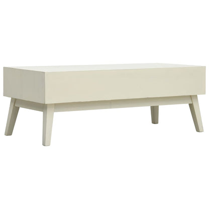 vidaXL Coffee Table with 2 Drawers Carving Grey 110x50x40 cm Wood