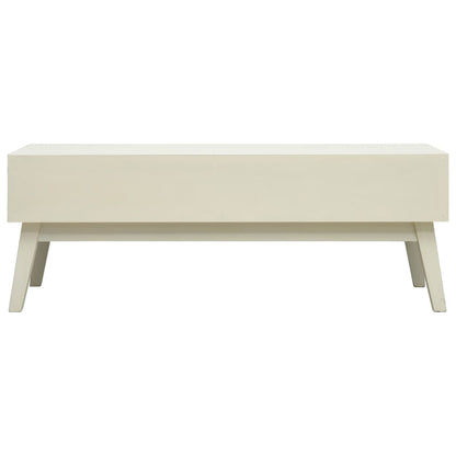 vidaXL Coffee Table with 2 Drawers Carving Grey 110x50x40 cm Wood