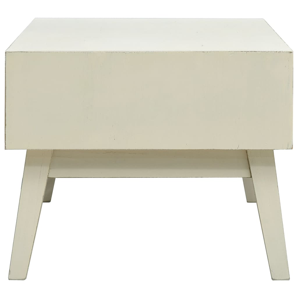vidaXL Coffee Table with 2 Drawers Carving Grey 110x50x40 cm Wood
