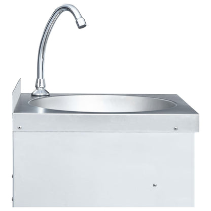 vidaXL Hand Wash Sink with Faucet and Soap Dispenser Stainless Steel