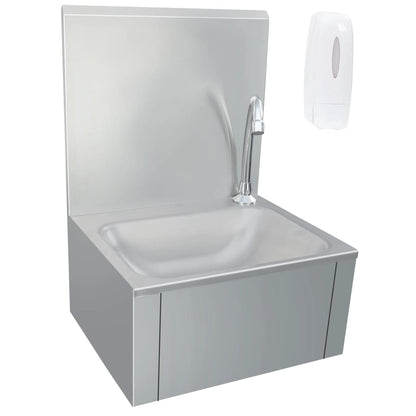 vidaXL Hand Wash Sink with Faucet and Soap Dispenser Stainless Steel