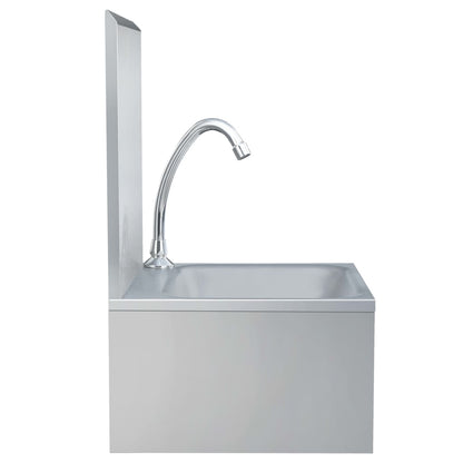 vidaXL Hand Wash Sink with Faucet and Soap Dispenser Stainless Steel
