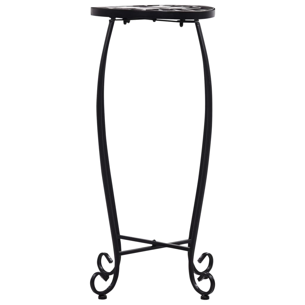 vidaXL Table | Set of 3 | Black and White | Iron and Ceramic | Small | Durable