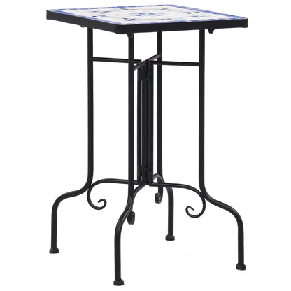 vidaXL Side Table | Blue and White | Iron and Ceramic | Small | Durable