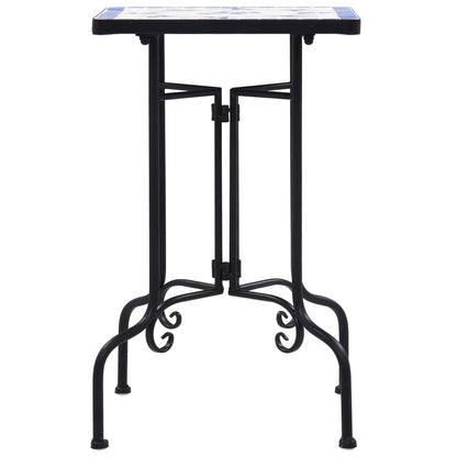 vidaXL Side Table | Blue and White | Iron and Ceramic | Small | Durable