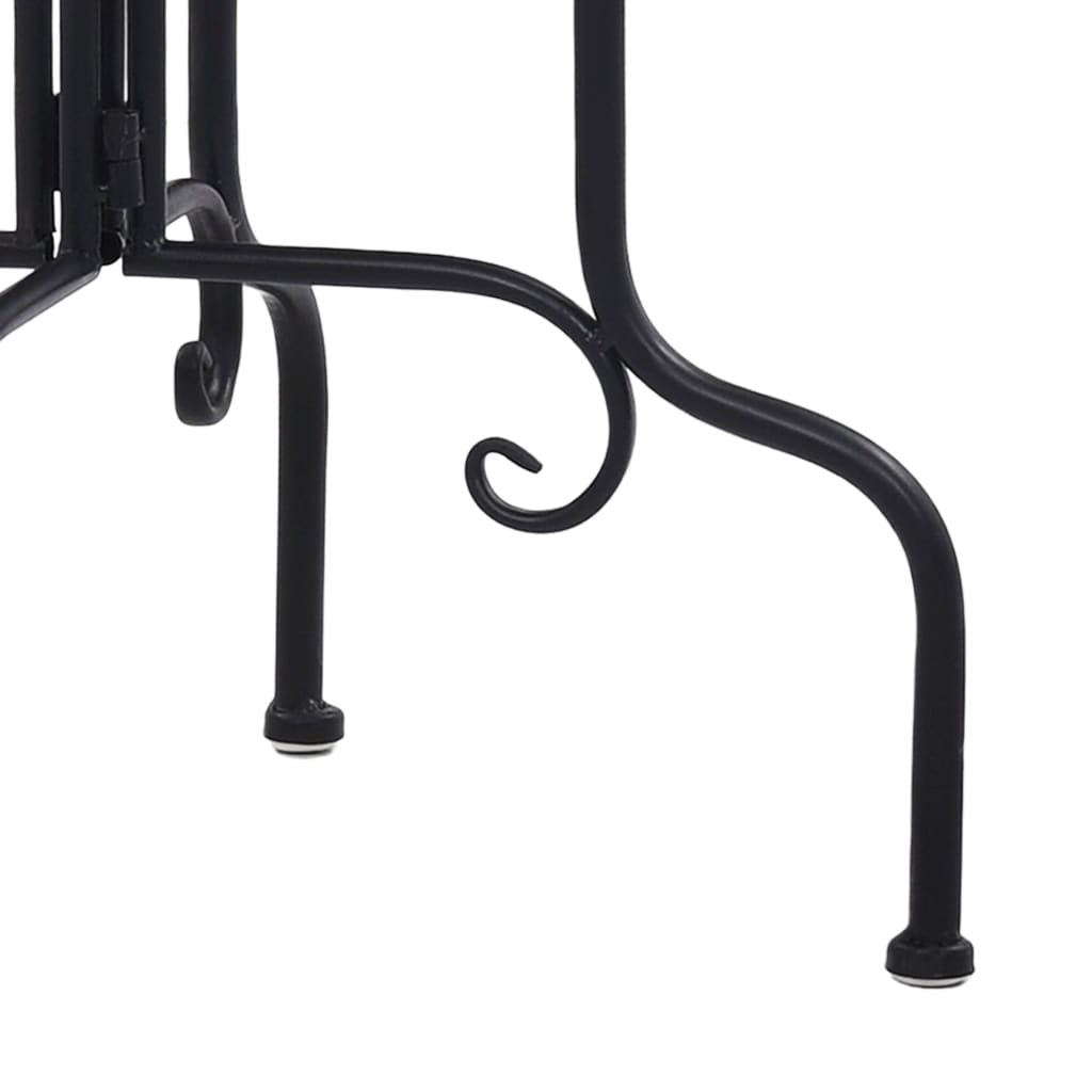 vidaXL Side Table | Terracotta and White | Iron | Small | Decorative Inlays