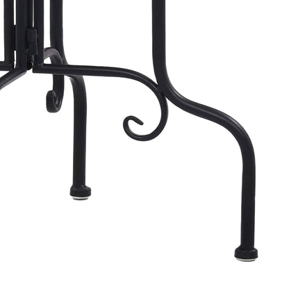 vidaXL Side Table | Terracotta and White | Iron | Small | Decorative Inlays