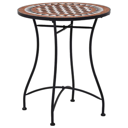 46713 vidaXL Mosaic Bistro Table Brown 60cm Ceramic