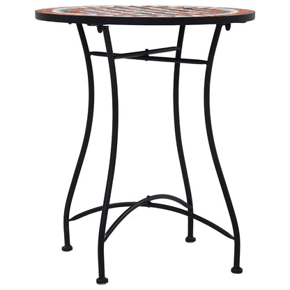 46713 vidaXL Mosaic Bistro Table Brown 60cm Ceramic