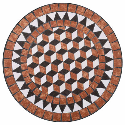 46713 vidaXL Mosaic Bistro Table Brown 60cm Ceramic