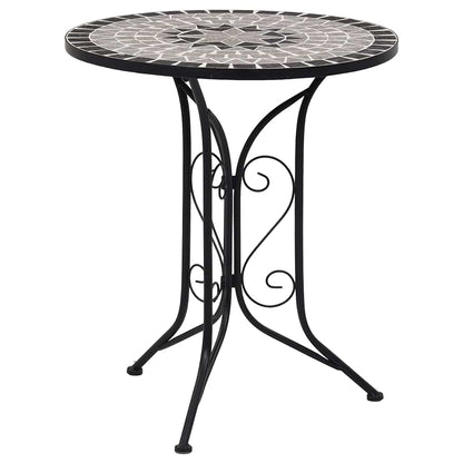 46715 vidaXL Mosaic Bistro Table Grey 60cm Ceramic