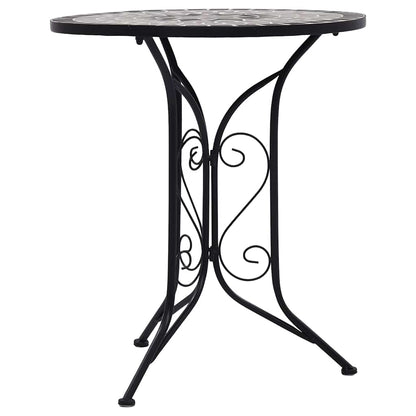 46715 vidaXL Mosaic Bistro Table Grey 60cm Ceramic