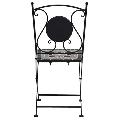 vidaXL Garden Chair | Set of 2 | Grey | Powder-coated iron and ceramic
