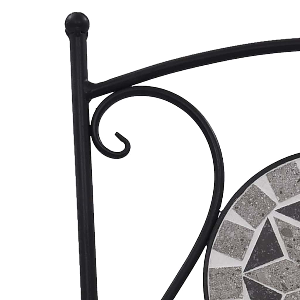 vidaXL Garden Chair | Set of 2 | Grey | Powder-coated iron and ceramic