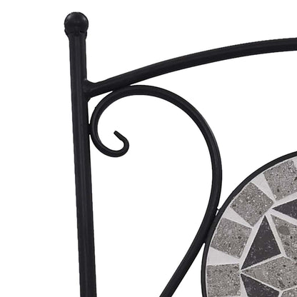 vidaXL Garden Chair | Set of 2 | Grey | Powder-coated iron and ceramic