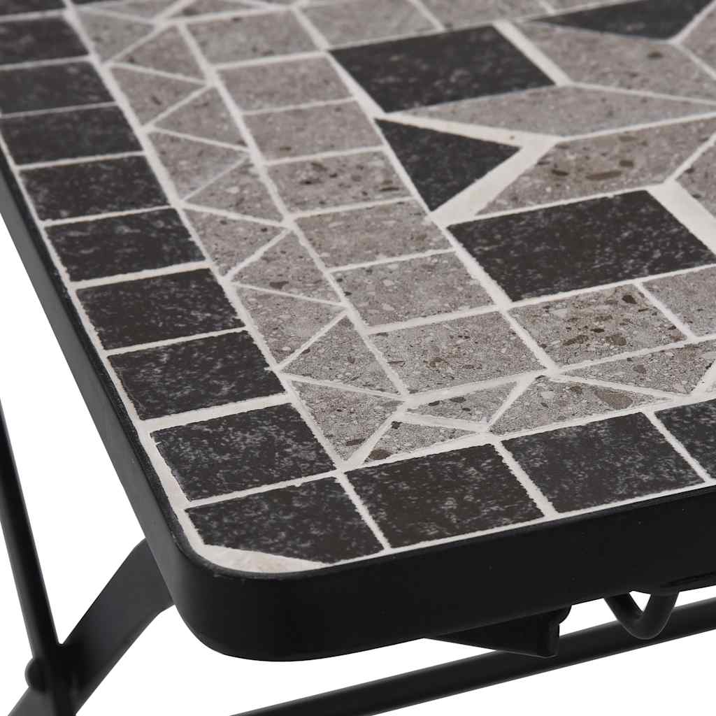 vidaXL Garden Chair | Set of 2 | Grey | Powder-coated iron and ceramic