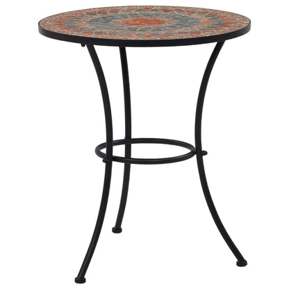 vidaXL Table | Orange and Grey | Ceramic top and Powder-coated iron frame