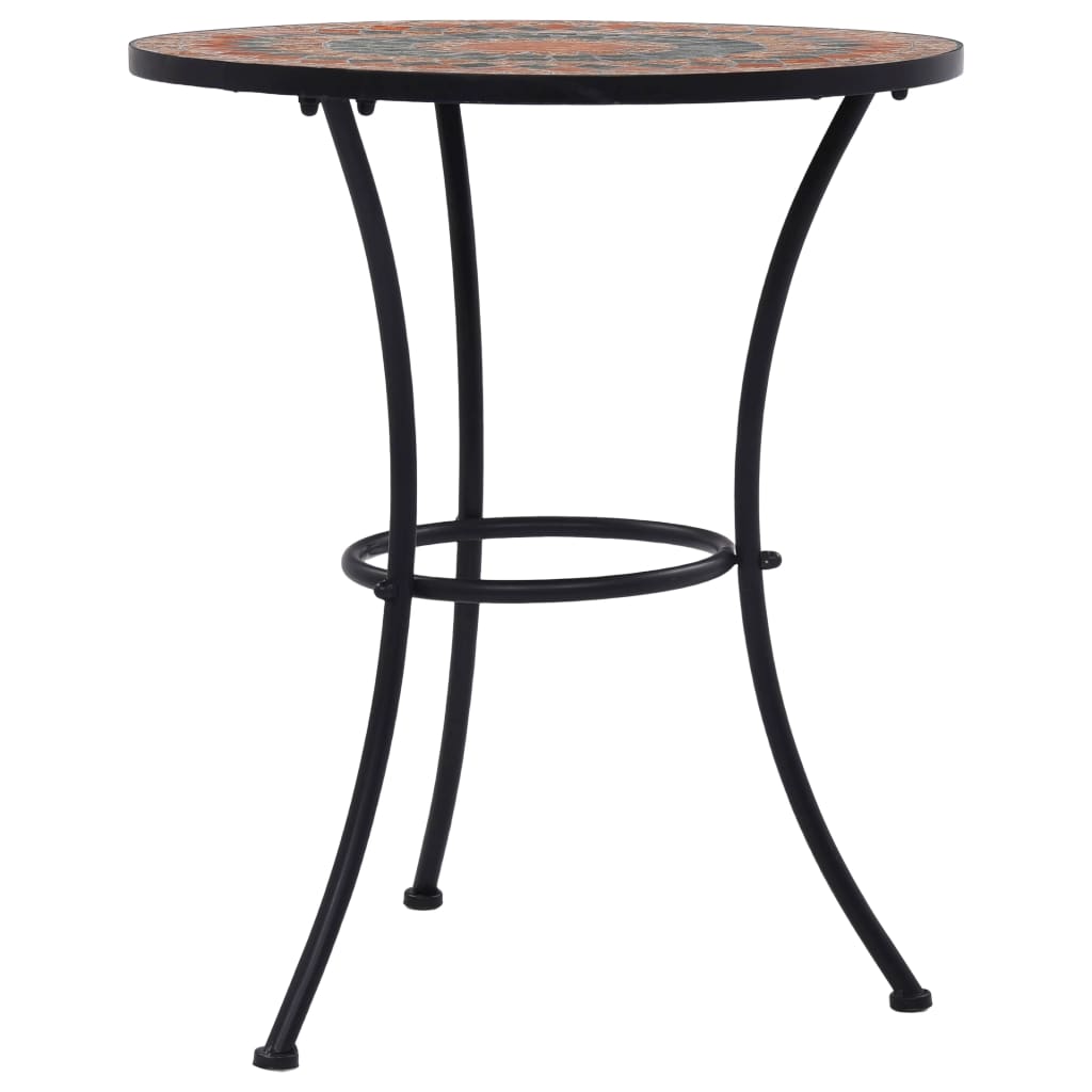 vidaXL Table | Orange and Grey | Ceramic top and Powder-coated iron frame