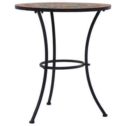 vidaXL Table | Orange and Grey | Ceramic top and Powder-coated iron frame
