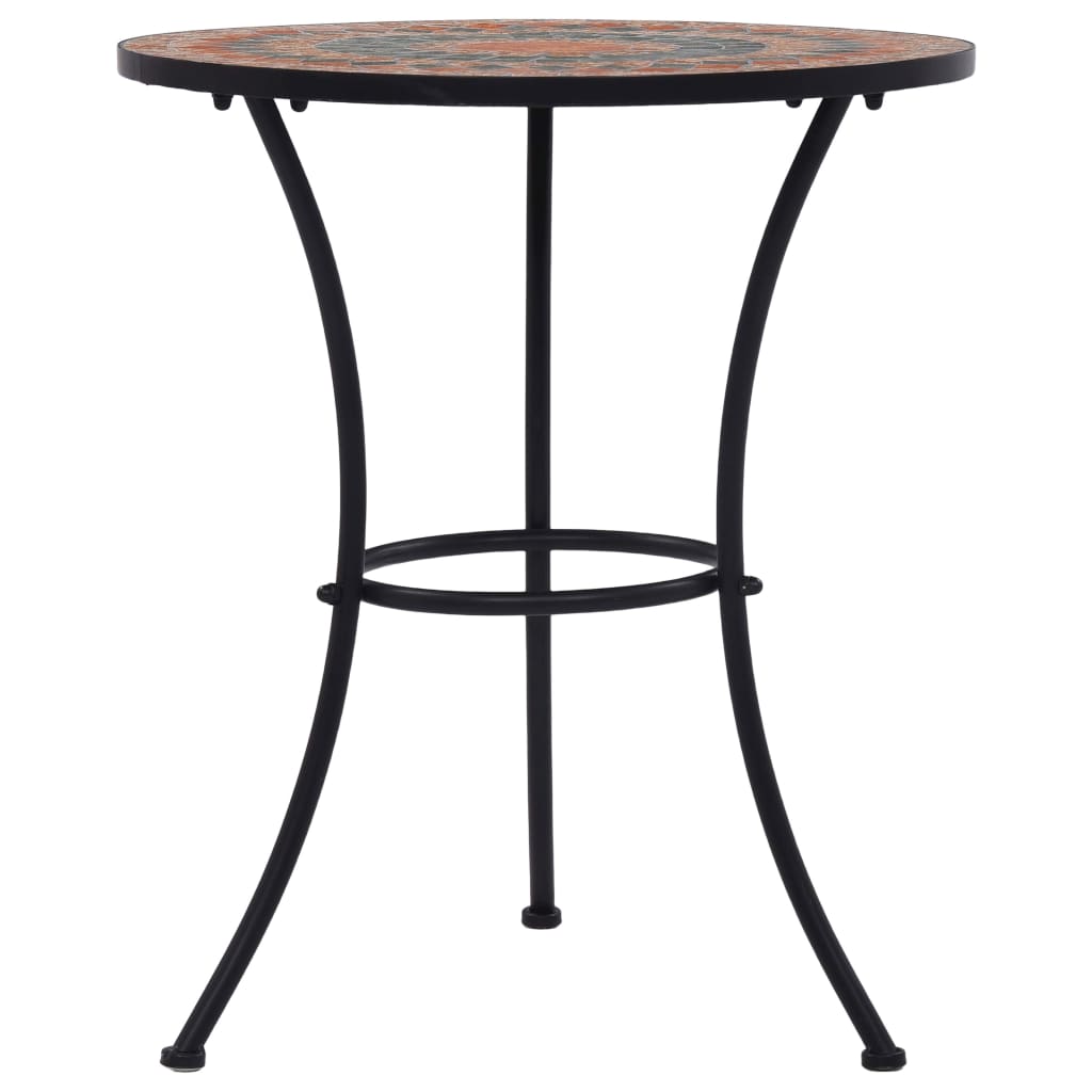 vidaXL Table | Orange and Grey | Ceramic top and Powder-coated iron frame