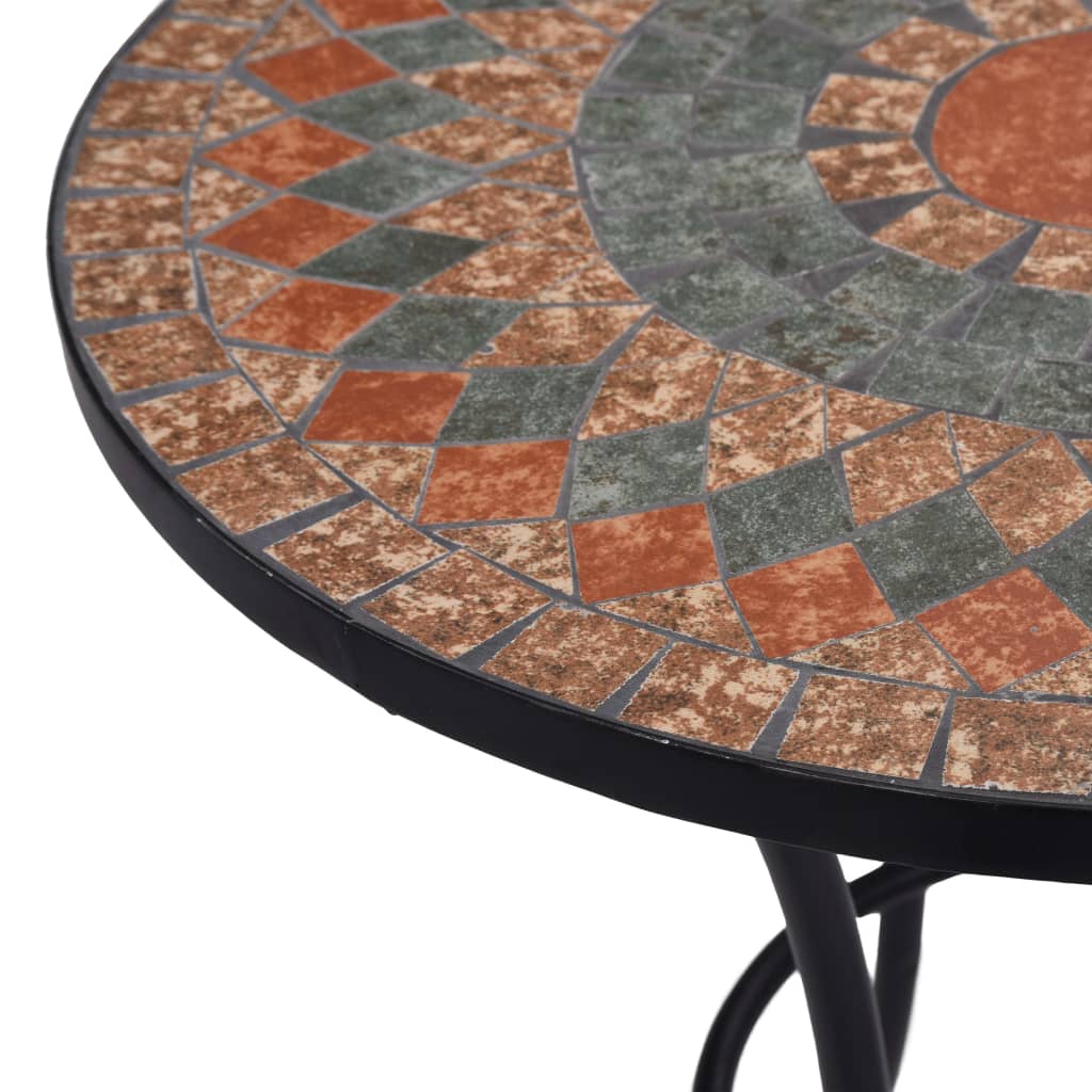 vidaXL Table | Orange and Grey | Ceramic top and Powder-coated iron frame