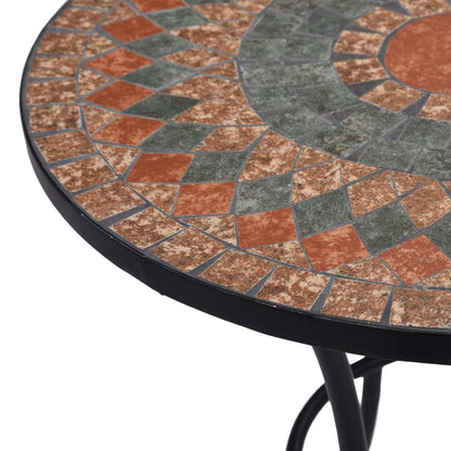 vidaXL Table | Orange and Grey | Ceramic top and Powder-coated iron frame