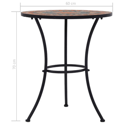 vidaXL Table | Orange and Grey | Ceramic top and Powder-coated iron frame
