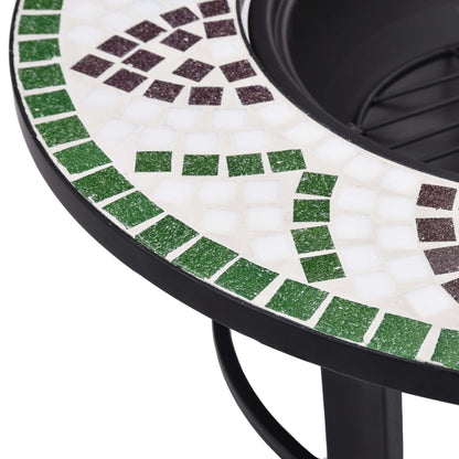 vidaXl Mosaic Fire Pit Green 68cm Ceramic